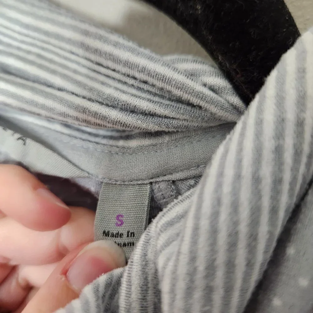 ATHLETA Grey Stripe Heavenly Hail Zip Jacket